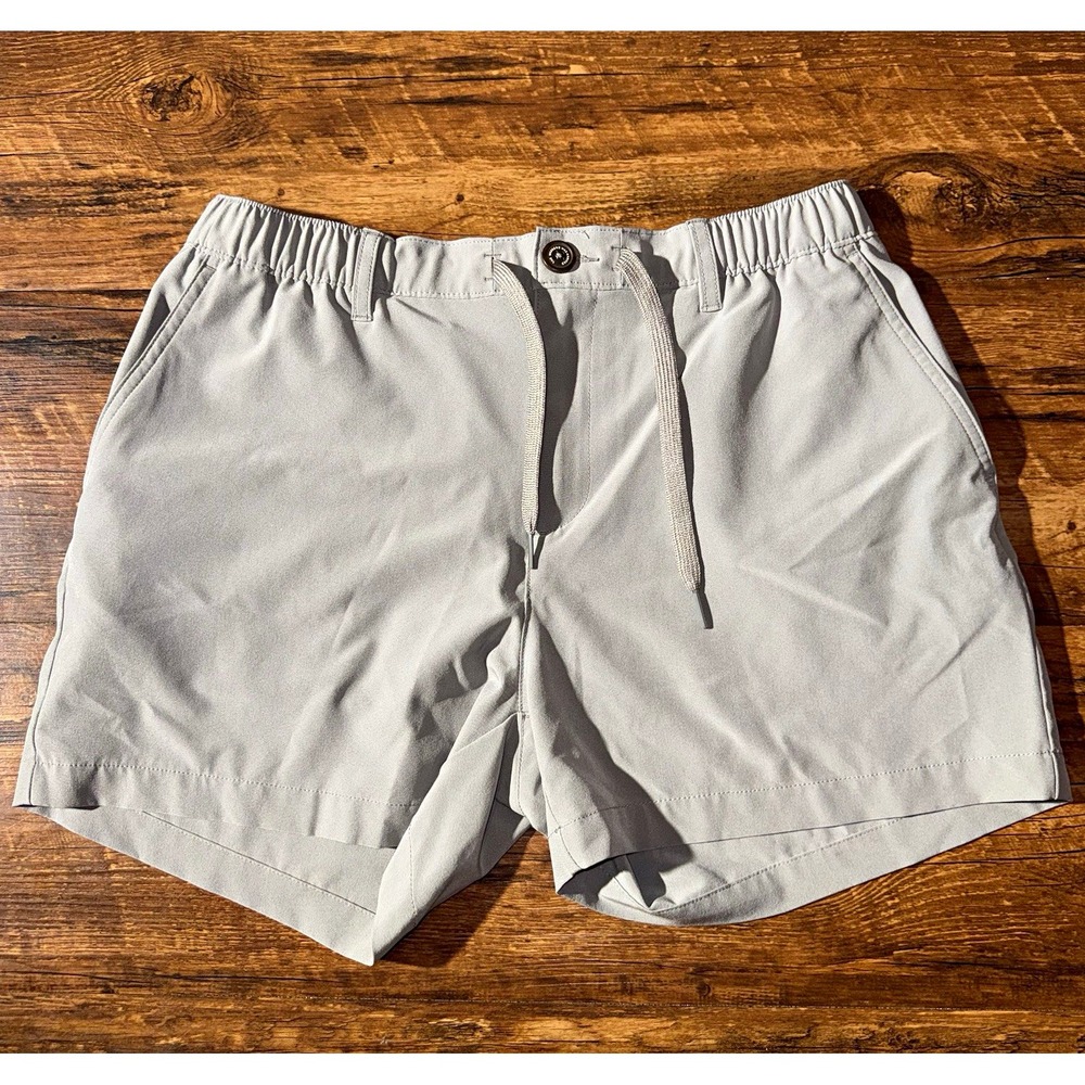 Chubbies Gray Microfiber Drawstring Elastic Waist Shorts Pockets 5" Inseam Large